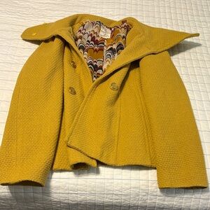 Tulle Mustard Pea Coat for Women